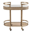 Aged gold drinks trolley with marble top and glass shelf | Home Centre Direct UK