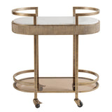 Aged gold drinks trolley with marble top and glass shelf | Home Centre Direct UK