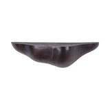 Bronze aluminium shelf with smooth, curved edges against white background.