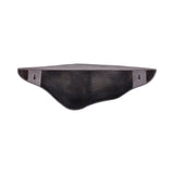 Bronze aluminum shelf with curved edges and wall mounting holes.