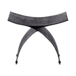 Black iron stool with crescent-shaped seat and curved legs | Home Centre Direct UK