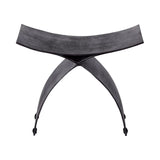 Black iron stool with crescent-shaped seat and curved legs | Home Centre Direct UK
