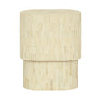 Cream bone inlay round side table with textured surface | Home Centre Direct UK