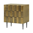 Gold textured cabinet with two doors and sleek black legs | Home Centre Direct UK