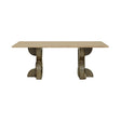 Beige travertine dining table with ornate pedestal legs | Home Centre Direct UK