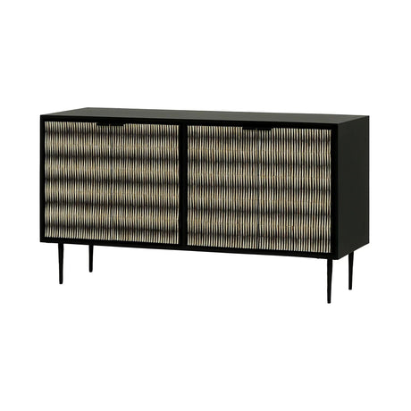 Black sideboard with intricate bone inlay pattern | Home Centre Direct UK