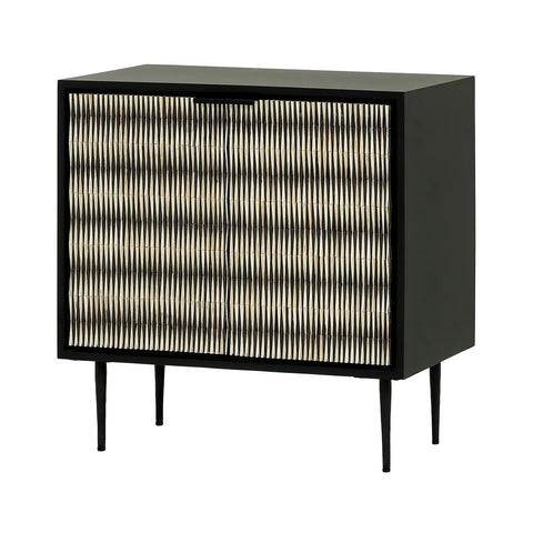 Black cabinet with intricate bone inlay pattern | Home Centre Direct UK