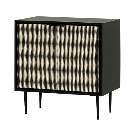 Black cabinet with intricate bone inlay pattern | Home Centre Direct UK