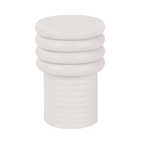White round side table with stacked ring design | Home Centre Direct UK
