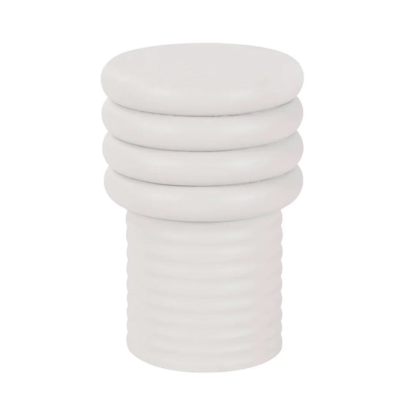 White round side table with stacked ring design | Home Centre Direct UK