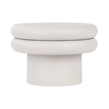 White round coffee table with a smooth, layered design.