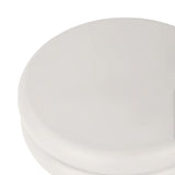 Smooth white tabletop with rounded edges and a sleek finish.