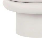 White coffee table base with smooth, rounded edges.