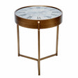 Bronze round side table with glass top and Roman numeral design | Home Centre Direct UK