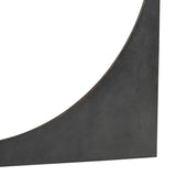 Dark grey table leg with smooth, curved texture detail.