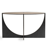 Black sculpted console table with glass top | Home Centre Direct UK