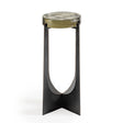 Bronze metal table with circular glass top | Home Centre Direct UK