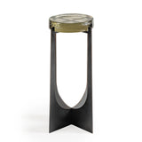 Bronze metal table with circular glass top | Home Centre Direct UK