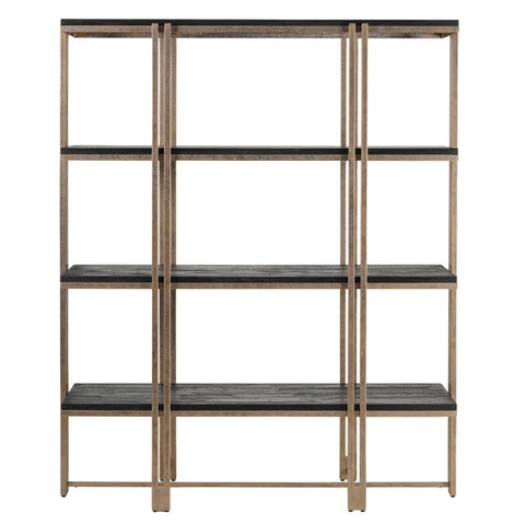 Natural wood and metal shelving unit with open design | Home Centre Direct UK
