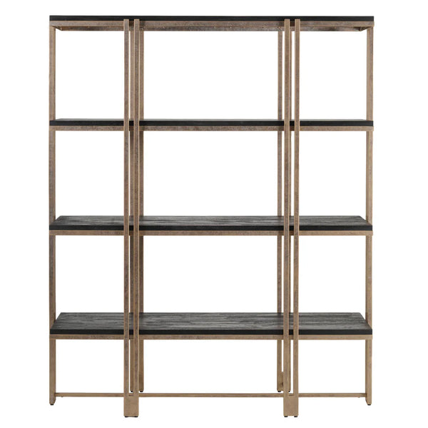 Natural wood and metal shelving unit with open design | Home Centre Direct UK