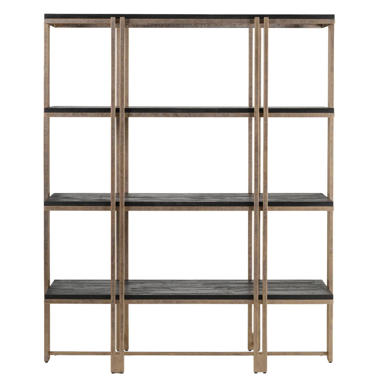 Natural wood and metal shelving unit with open design | Home Centre Direct UK