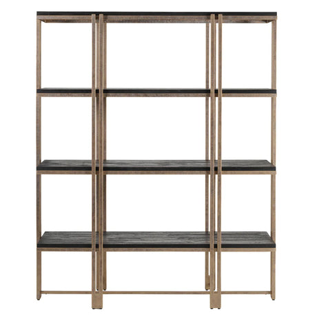 Natural wood and metal shelving unit with open design | Home Centre Direct UK