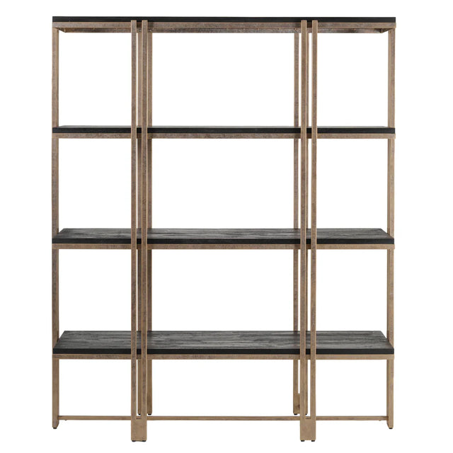Natural wood and metal shelving unit with open design | Home Centre Direct UK