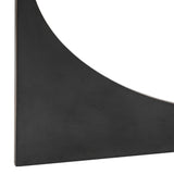 Black sculpted table leg with smooth finish detail.