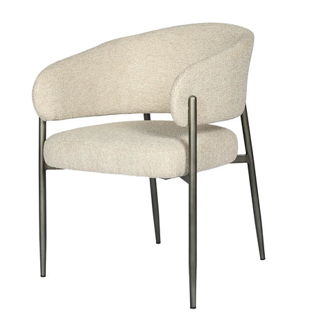 Beige boucle dining chair with metal legs | Home Centre Direct UK