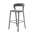 Grey upholstered bar stool with curved backrest | Home Centre Direct UK