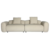 Warm stone velvet three-seater sofa with cushions | Home Centre Direct UK