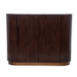 Dark wood cabinet with ribbed texture and marble top | Home Centre Direct UK