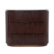 Dark wood three-drawer chest with vertical grooves | Home Centre Direct UK