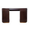 Dark wood writing desk with ribbed texture and sleek design | Home Centre Direct UK