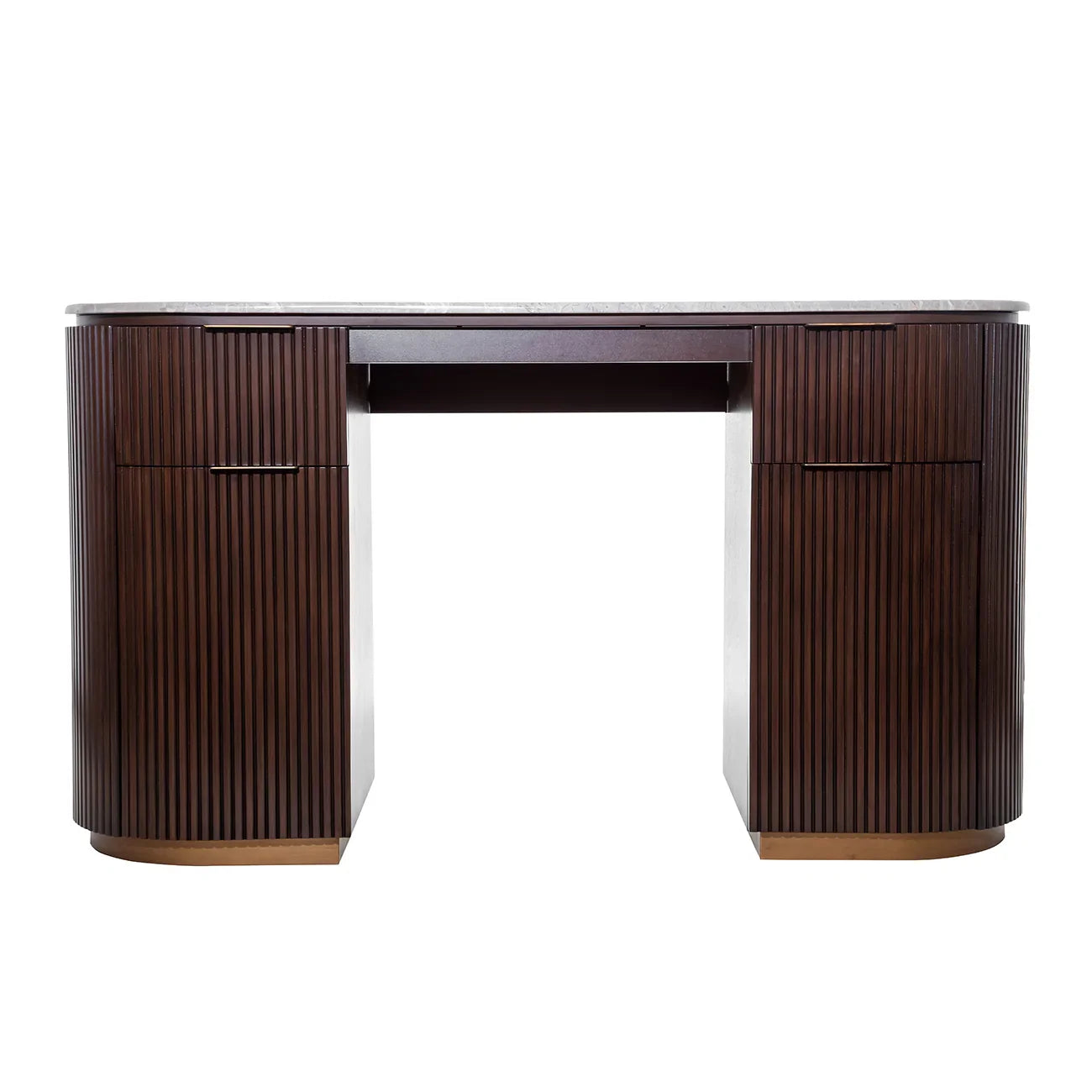 Dark wood writing desk with ribbed texture and sleek design | Home Centre Direct UK