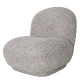 Gray textured fabric chair with rounded backrest | Home Centre Direct UK