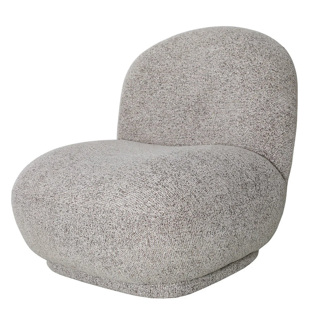 Gray textured fabric chair with rounded backrest | Home Centre Direct UK