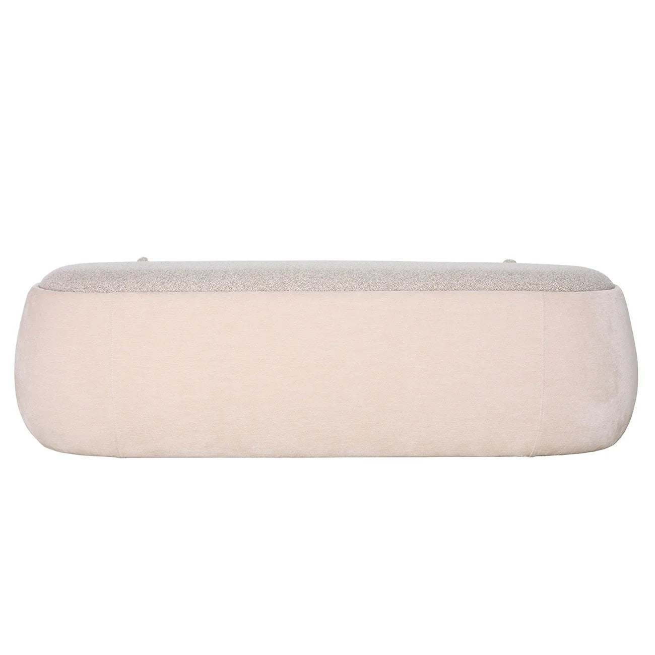 Beige upholstered bench with cushioned top | Home Centre Direct UK