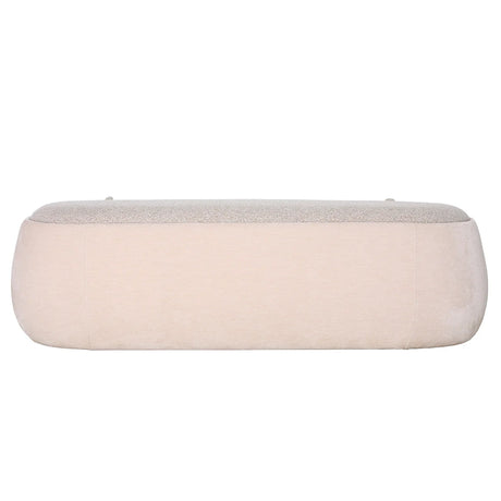 Beige upholstered bench with cushioned top | Home Centre Direct UK