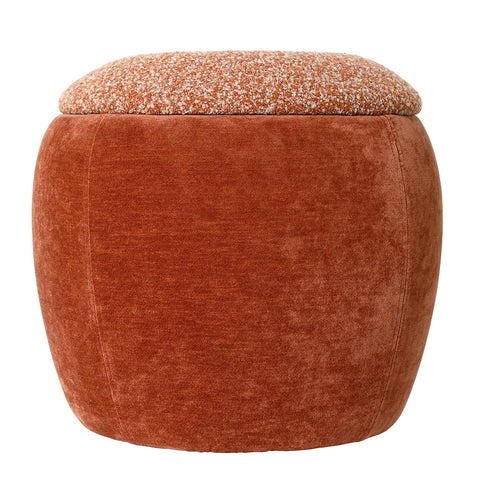 Terracotta fabric storage stool with textured lid | Home Centre Direct UK