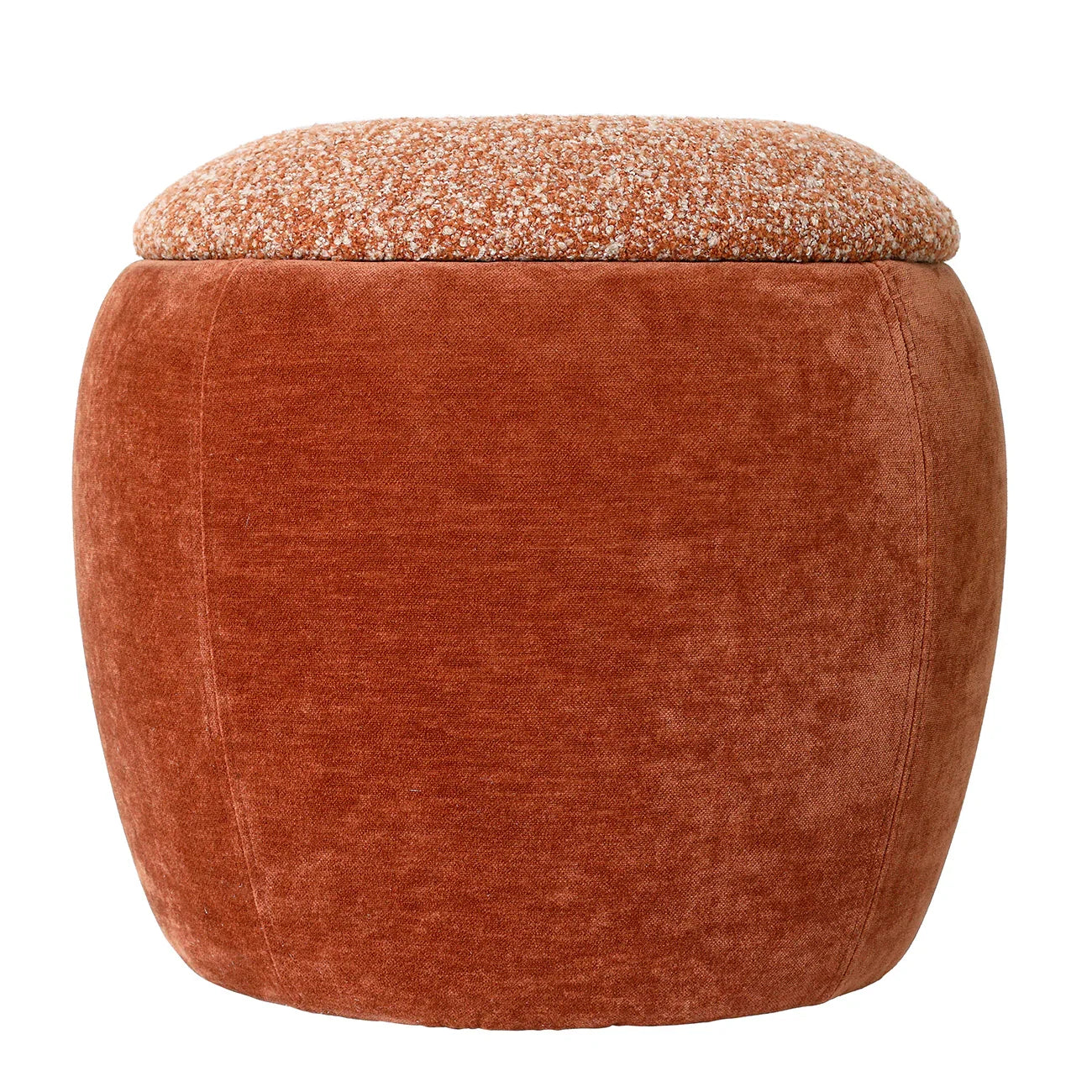 Terracotta fabric storage stool with textured lid | Home Centre Direct UK