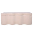 Cream fabric storage bench with wavy edges | Home Centre Direct UK