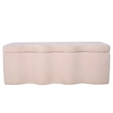 Cream fabric storage bench with wavy edges | Home Centre Direct UK