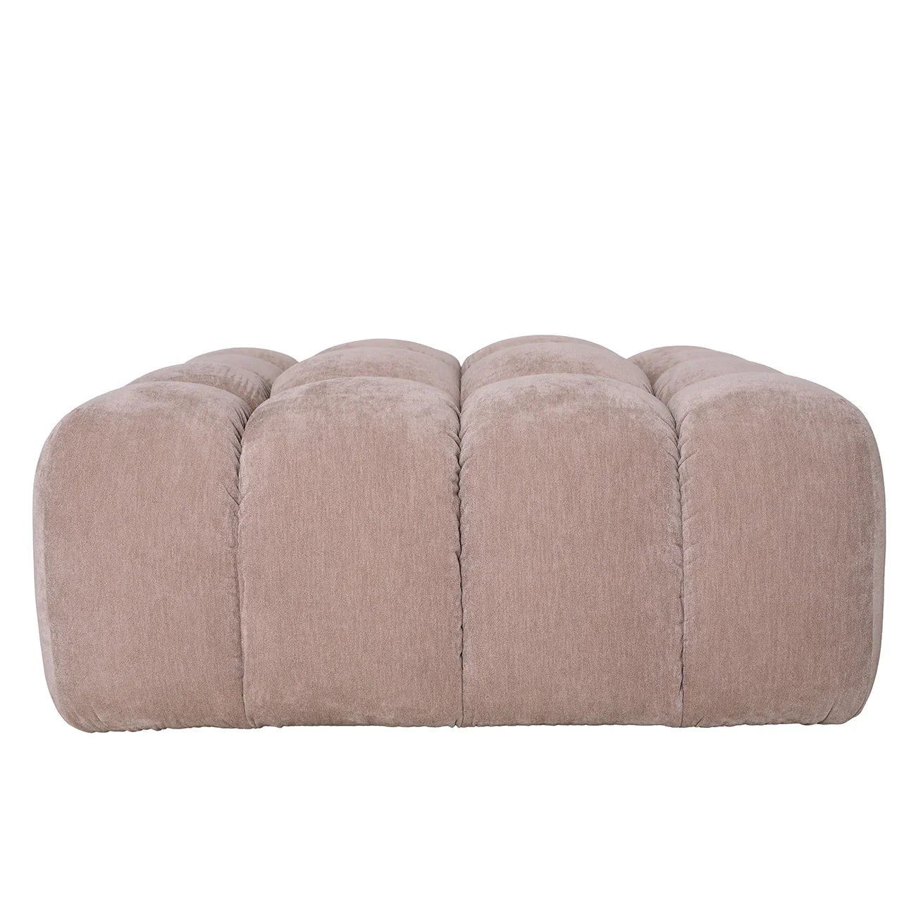 Taupe upholstered pouf with tufted design | Home Centre Direct UK