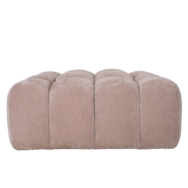 Taupe upholstered pouf with tufted design | Home Centre Direct UK