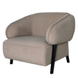 Beige fabric armchair with curved back and black legs | Home Centre Direct UK