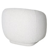 White textured swivel chair back view showing curved design.