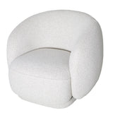 Cream boucle swivel chair with rounded backrest | Home Centre Direct UK
