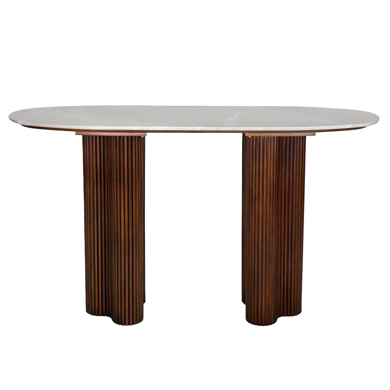 Brown wood console table with a marble top | Home Centre Direct UK