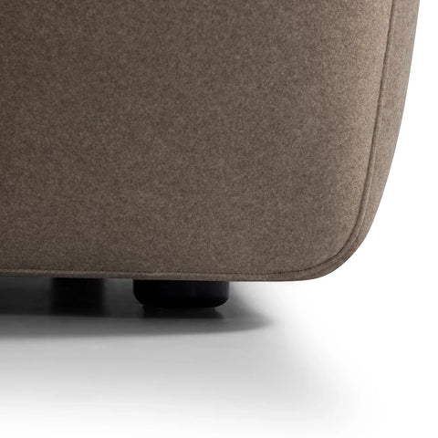 Soft truffle velvet sofa corner with black leg detail